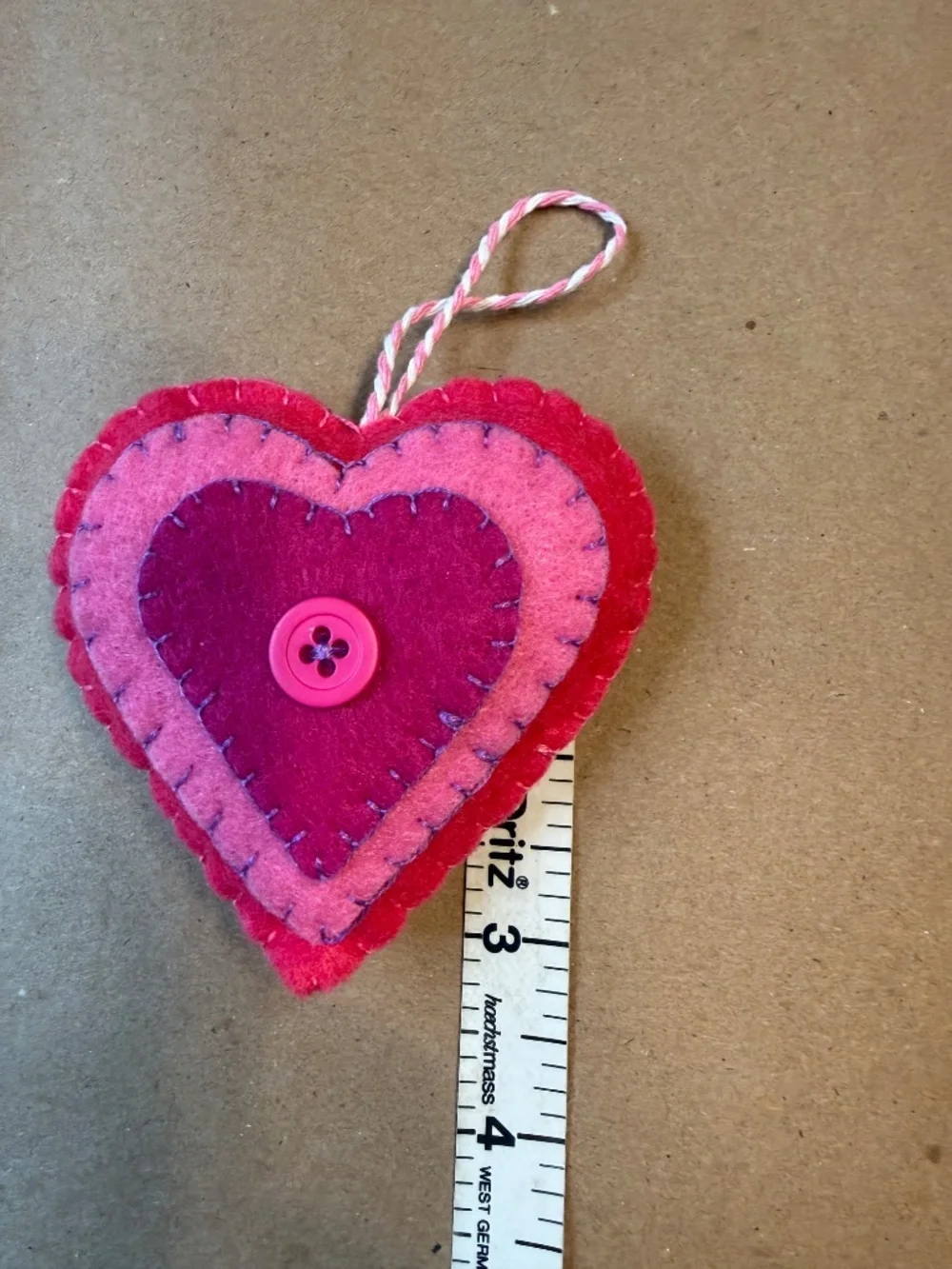 Felt hearts (set of 4) 3.5 x 3 inches assorted colors